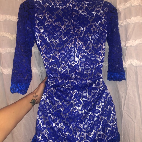 Blue Lacey plunging romper - Picture 3 of 3